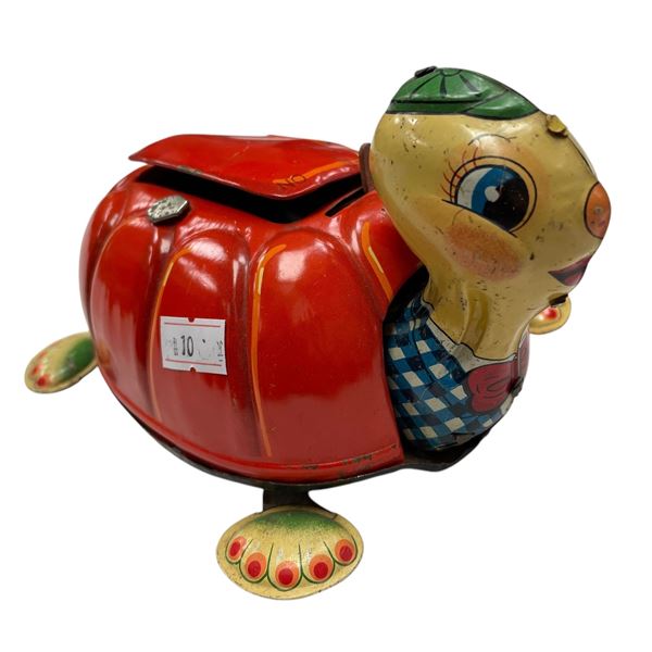 Vintage Battery Operated Tin Litho Turtle