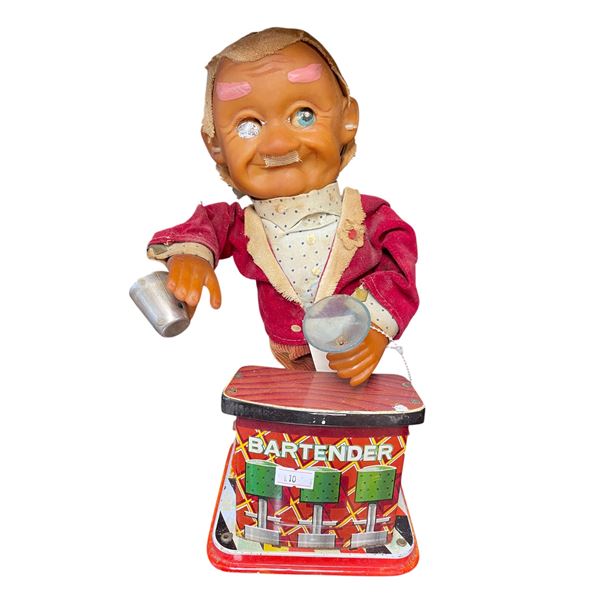 Vintage Tin Litho Battery Operated Bartender