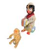 Image 1 : Vintage Tin Litho Battery Operated Accordion Clown With Cymbal Monkey