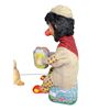 Image 3 : Vintage Tin Litho Battery Operated Accordion Clown With Cymbal Monkey