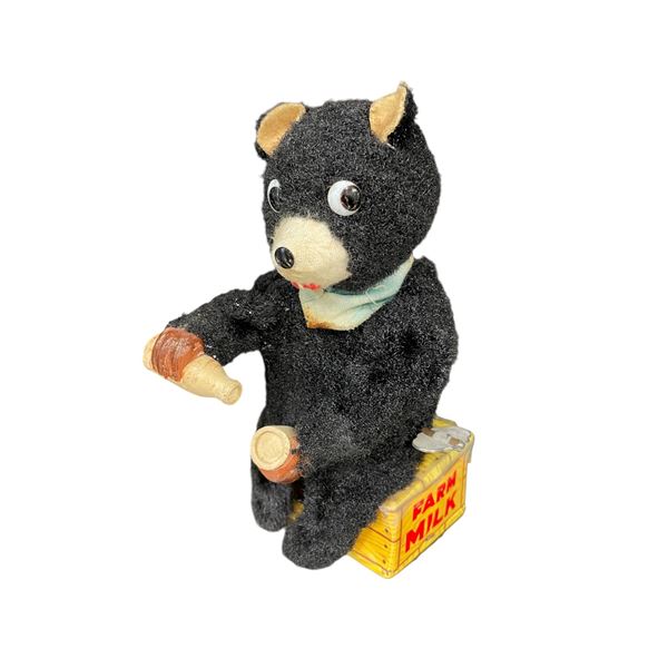 Vintage Tin Litho Wind Up Drinking Bear