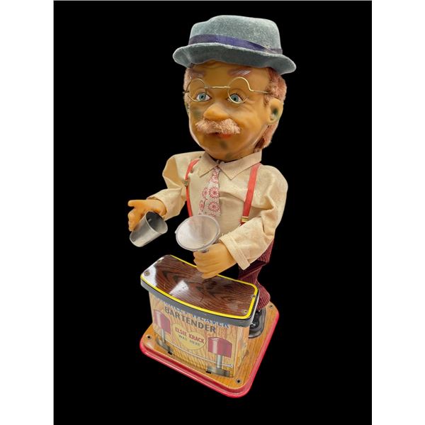 Vintage Tin Litho Battery Operated Charley Weaver Bartender