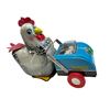 Image 2 : Vintage Tin Litho Battery Operated Clucking Hen Toy