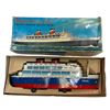 Image 2 : Vintage Tin Litho Battery Operated Grace Ocean Liner Toy, In Original Box