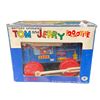 Image 1 : Vintage Battery Operated Tin Litho Tom & Jerry Locomotive, In Original Box