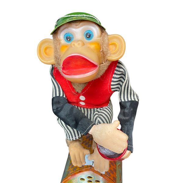 Vintage Battery Operated Cragstan Crap Shooting Monkey