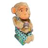 Image 1 : Vintage Battery Operated Tin Litho Banana Eating Juice Drinking Monkey