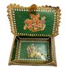 Image 2 : Vintage Vinyl Jewelry Box With Flower Motif & Costume Jewelry Necklaces