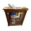 Image 1 : Front Sliding Glass Carved Wood Display Cabinet