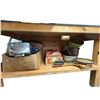 Image 1 : Shelf Full Of Assorted Collectibles, Badminton Racket, Bowls, Cases, Toaster, Etc..
