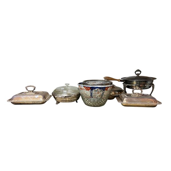 Assorted Vintage Silver Plate, Glass Bowls, Etc..