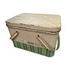 Image 2 : Vintage Metal Picnic Basket With Tons Of Vintage Yellow Plastic Dishware