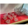 Image 1 : Large Cut Crystal Glass Punch Bowl With Glasses