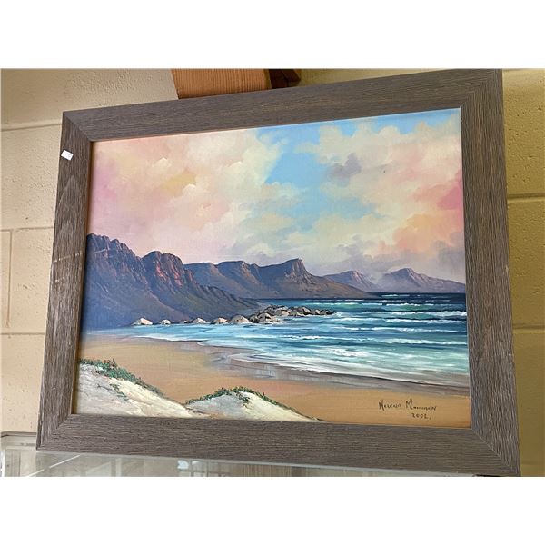 Framed Oil On Board Of Ocean Scene Signed Helena Maininen