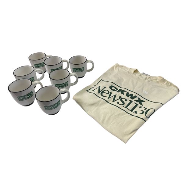 Vintage Ckwx News 1130 Shirt With 7 Mugs