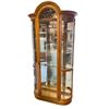 Image 1 : Vintage Curved Glass 5 Tier Wood And Glass Showcase