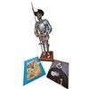 Image 1 : Vintage Metal Sculpture Of Don Quixote With Book & Postcard