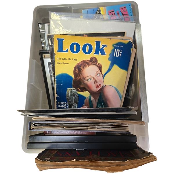 Assorted Collectibles, Vhs Tapes, Magazines, Framed Pictures, Etc..