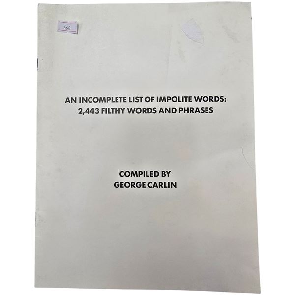 An Incomplete List Of Impolite Words: 2,443 Filthy Words And Phrases Book