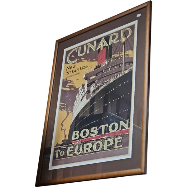 Framed Print Cunard New Steamers Boston To Europe, 124 Of 2000
