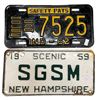 Image 1 : 2 Vintage License Plates: New Hampshire, Indiana