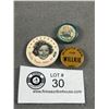 Image 1 : 3 Small Vintage Button Pins - Shirley Temple, Willkie For President & Minute Men For Willkie