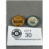 Image 4 : 3 Small Vintage Button Pins - Shirley Temple, Willkie For President & Minute Men For Willkie