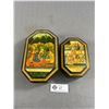 Image 1 : 2 Beautiful Vintage Painted Lacquered Wood India Trinket Boxes w/ Lids. Approx. 8" x 5" x 2" & 6" x 