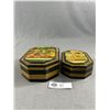 Image 2 : 2 Beautiful Vintage Painted Lacquered Wood India Trinket Boxes w/ Lids. Approx. 8" x 5" x 2" & 6" x 