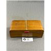 Image 1 : Vintage Hand Made Cedar Box w/ Wood Inlay Design & Hinged Lid. Approx. 7" x 3.5" x 2.5"