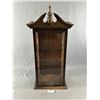Image 1 : Vintage 3 Sided Glass Curio Wood Cabinet w/ 2 Glass Shelves NO SHIPPING Approx, 28"H x 10.5" x 7.5".