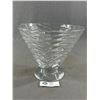 Image 2 : Vintage 7.25"H Signed "Webb"  Wavy Clear Glass Vase