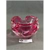 Image 2 : Vintage Solid Glass Pink Bowl/Ashtray. Approx. 5.5"Diam.