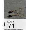 Image 2 : 10k Gold w/ Dangling Genuine Garnet Stone Beads Pair of Earrings