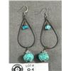 Image 2 : 2 Pairs of Vintage Sterling Silver Turqouise Dangle Earrings