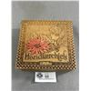 Image 2 : Vintage 6" Ruffled Hob Nail Trinket Bowl & Wood 6.5" x 6.5" x 2" "Handkerchiefs"Box
