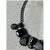 Image 2 : Black Metal Chain w/ Black Glass Stones Necklace