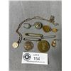 Image 2 : Collection of Antique Jewelry, Token and Sterling Silver Native Doll Pendant