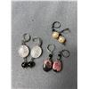 Image 2 : 5 Pairs of Vintage Dangle Gem Stones Earrings w/ German Shepard Hooks