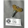 Image 1 : Engraved Brass + Steel Antique Clock Key