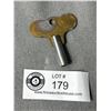 Image 2 : Engraved Brass + Steel Antique Clock Key