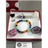 Image 2 : Nice Assorted Crystal & Rock In Gift Box - Chakra Bracelet, Polished Stones, & More