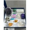 Image 2 : Nice Assorted Crystal & Rock In Gift Box - Geode, Selentite, & More