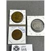 Image 2 : Interesting Vintage Collectible Tokens/Coins - Surrey Centennial, Brass 1871 B.C. Dogwood, 1981 Bon 
