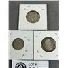 Image 2 : 3 Canadian Silver Quarters/25c Coins - 1947, 1958 & 1968