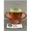 Image 2 : 1920's Wedgwood Tri-Handle Butterfly Cup & Crown Staffordshire Hand Decorated Glass