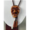 Image 2 : Vintage Korean Hahoe Yangban Comedy Face Mask Carved Resin Ceremonial Bolo Tie