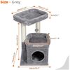 Image 2 : 1 Pawz Multi-Level Cat Tree/Cat Scratching Post Condo for Indoor Cats - Grey - Brand New