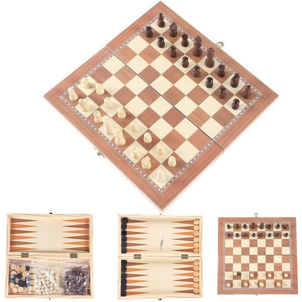 2 Homemari Wooden Chess Board Sets - Travel/Foldable Chess Boards - Brand New