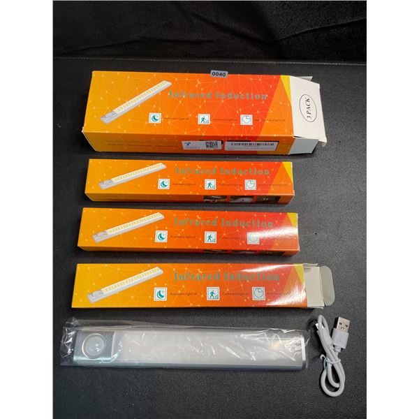 1 3-Pack LED Motion Sensor Under Cabinet/Closet/Hallway Lights - Rechargeable - Brand New!